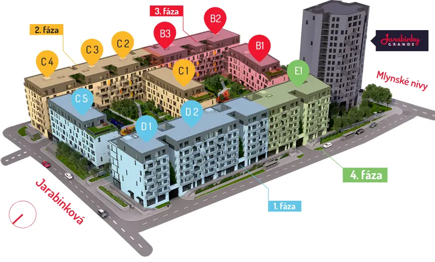 Ponúkame na predaj nový 3 izbový byt s balkónom v projekte Jarabinky